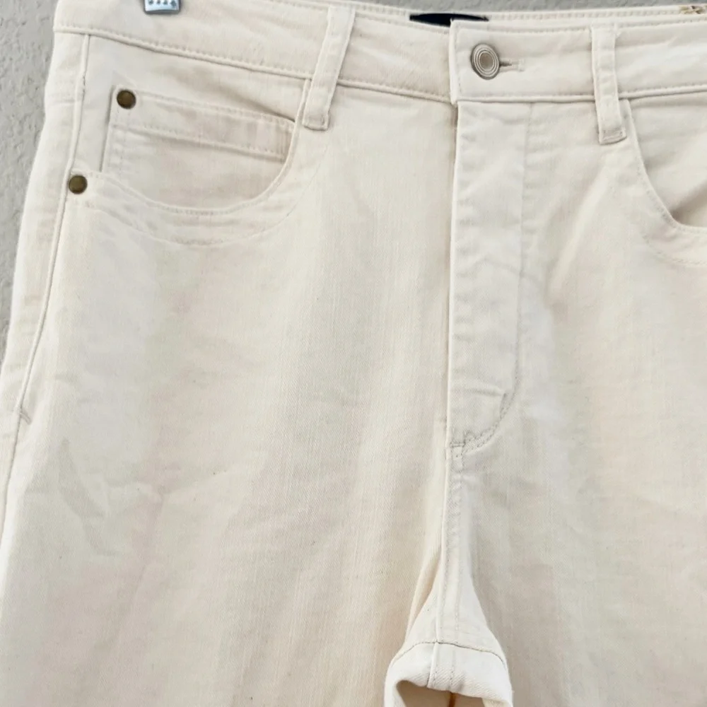Maeve Jada Wide Leg Jeans Anthropologie 30 Cream Denim Casual Minimalist Classic - Picture 9 of 13